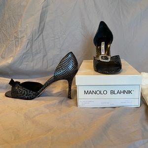 Stunning Manolo Blahnik Open Toe Heels 38.5